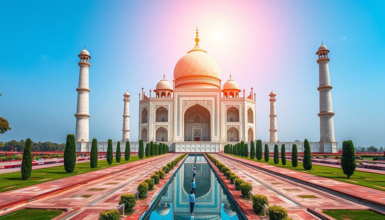 ما هي المادة الرئيسية المستخدمة في بناء تاج محل (Taj Mahal)؟