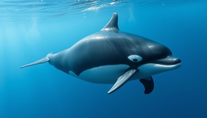 حيوان بحري اسود ابيض