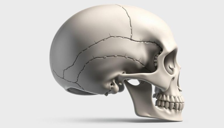 ما هي الدروز (sutures) الموجودة في الجمجمة (skull)؟