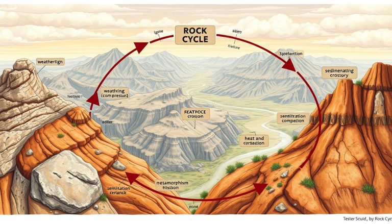 ما هي دورة الصخور (rock cycle) وكيف ترتبط الأنواع المختلفة من الصخور (rocks) ببعضها؟