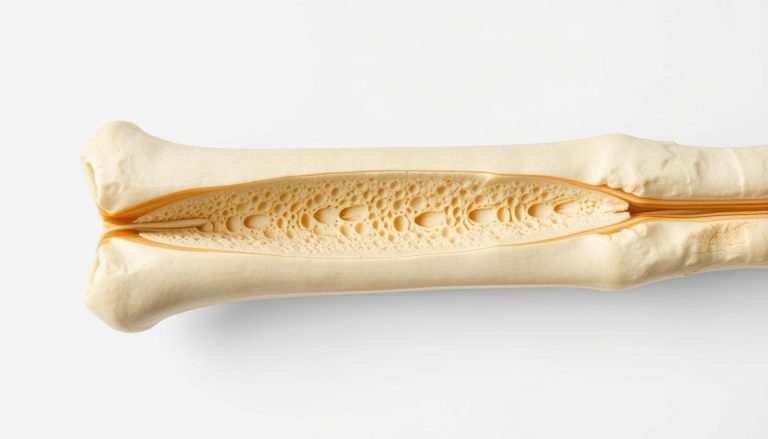 أين يوجد العظم الإسفنجي (spongy bone) عادة في العظام الطويلة؟