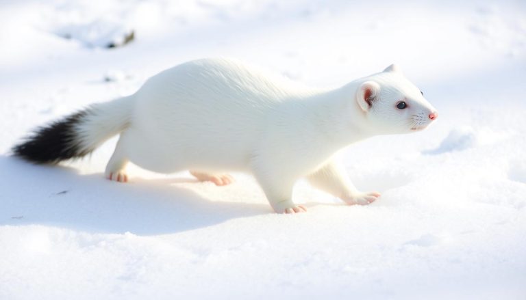 ما الاسم الذي يطلق على القاقم (stoat) في معطفه الشتوي الأبيض؟