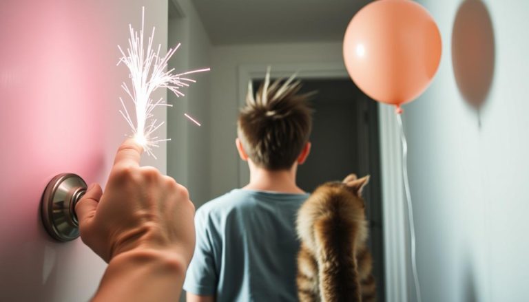 اذكر أمثلة يومية للكهرباء الساكنة (static electricity)