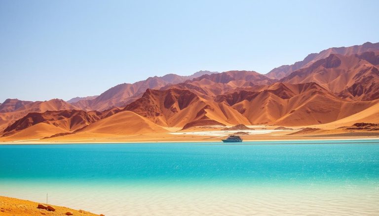 ما اسم البحيرة المالحة بين إسرائيل والأردن؟