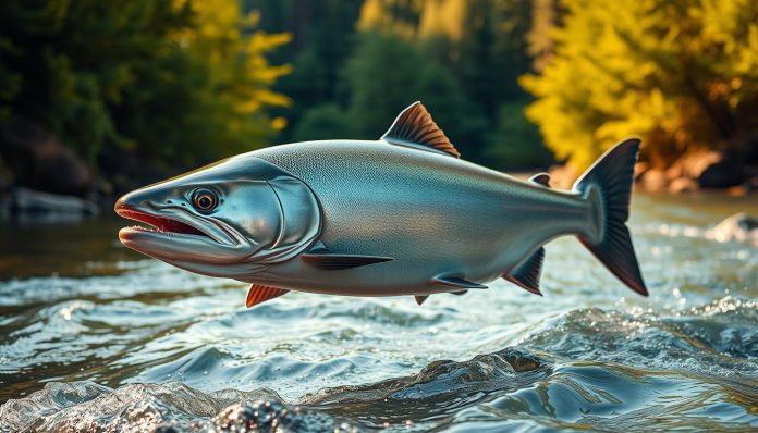 سمكة مهاجرة عكس التيار